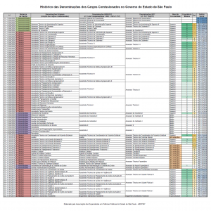 Histórico das Denominações dos Cargos Comissionados no Governo do Estado de São Paulo.